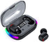 BD&M Wireless Earbuds, HiFi Stereo Gaming Earbuds with Digital LED Display, TWS Bluetooth Headphones for Sports, Work,