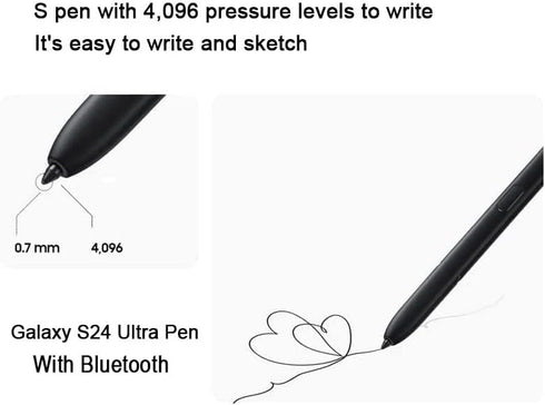 Galaxy S24 Ultra S Pen with Bluetooth Replacement for Samsung Galaxy S24 Ultra 5G Touch Stylus Pen, Black