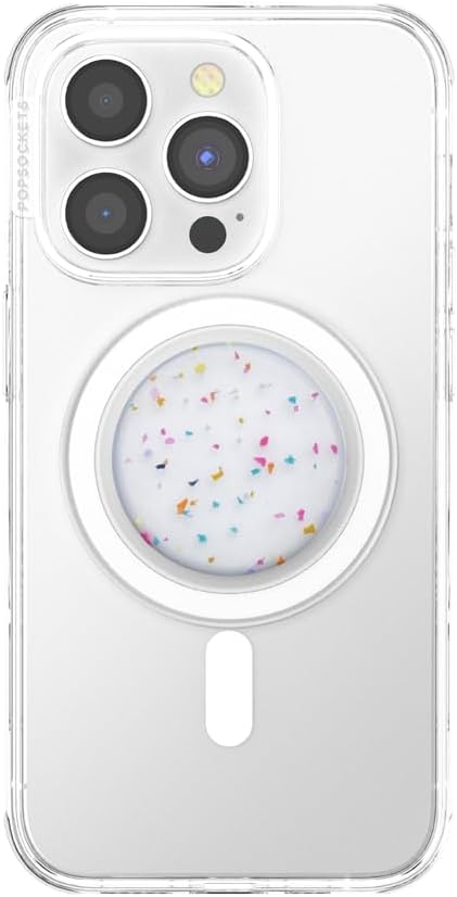 PopSockets Phone Grip with Expanding Kickstand, Circus Regrind Coco Crème, Compatible with MagSafe, Adapter Ring