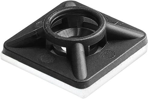 Maxxima 0.75 Inch Zip Tie Mounts - Black, 200 Pack, Cord Management Desk Cable Organizer with 3M Tape