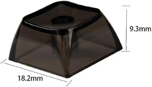 Blank Crystal Transparent Black Keycaps, 1U XDA Profile for MX Switches, Mechanical Keyboard Backlit (20pcs)
