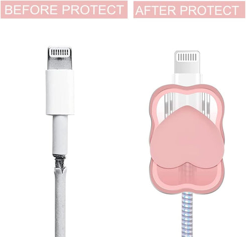 ZOSTLAND 5 in 1 DIY Heart Shape Protector Data Cable, 18W 20W USB Charger Line, Earphone Wire Saver Organizer for