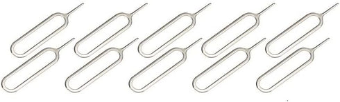 10-Pack Sim Card Tray Pin for iPhone and Android Phones - Steel