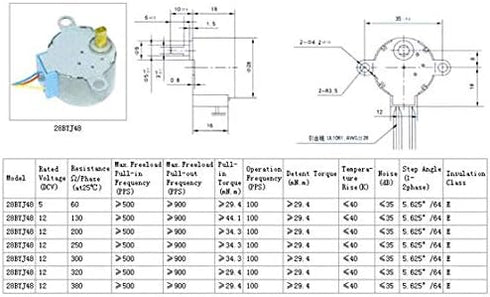 GeeekPi 5 Pack 28BYJ-48 5V Geared Stepper Motor + Uln2003 Driver Board + Jumper Wires for Arduino