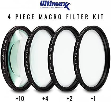 Ultimaxx 5 Set +1 +2 +4 +10 (72mm) Universal Piece Multi Coated HD Macro Close Up Lens Filter Kit for Canon Nikon Sony