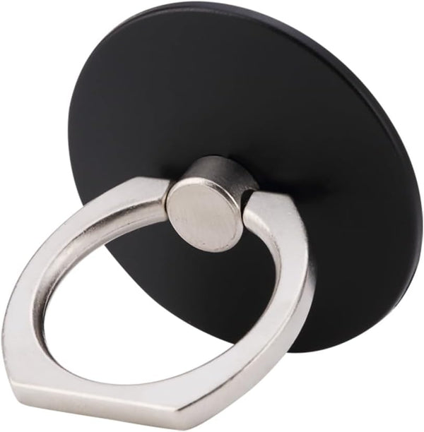 Cell Phone Finger Holder, Universal Ring Grip Stand, 360° Rotation Finger Grip (Black)