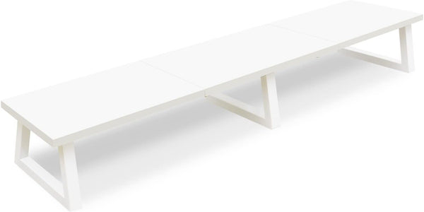 TEAMIX 42 inch White Monitor Riser for 2 Monitors, Wood Desktop Dual Stand with Metal Legs, Computer Shelf, White