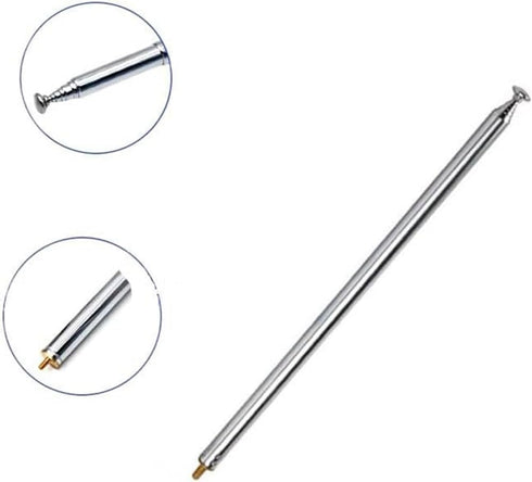 XVTHOAKU 7 M3 Sections Telescopic AM FM Stainless Steel Male Thread Antenna Portable Radio Antenna Replacement
