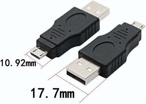 USB 2.0 Adapter A Male to Micro Male, Black (3 Pack) USB A Male to Micro Male Adaptor