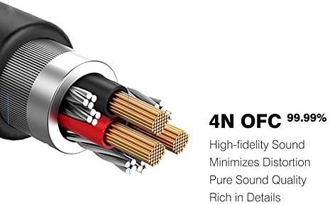 DUKABEL Long Headset Splitter Cable (4ft), 3-Pole TRS Microphone & Audio to Single 4-Pole TRRS Jack Adapter