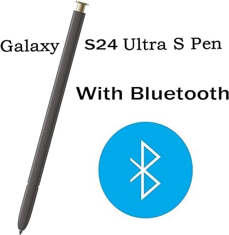 Galaxy S24 Ultra Stylus Pen with Bluetooth, Replacement for Samsung Galaxy S24 Ultra 5G, Yellow Gold, Type-C Converter