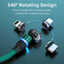 Magnetic Charging Cable with LED 4Pack, Rotation Magnetic Phone Charger Compatible with Micro Type C and iProduct