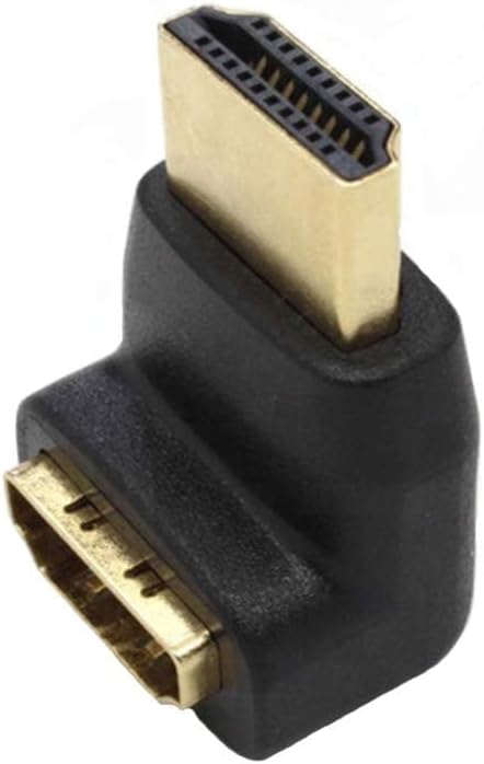 SatelliteSale Digital HDMI Male to Female Right Angle 4K HDR PVC Black Adapter 270 Degree