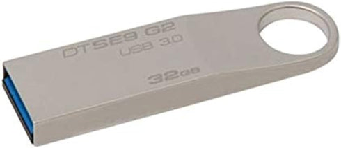 Kingston 32 GB DataTraveler SE9 G2 USB 3.0 Flash Drive (DTSE9G2/32GB), Silver