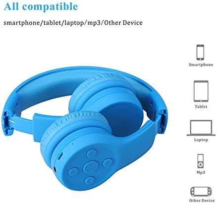 Headphones for Toddlers Bluetooth, Wireless Headphones for Toddler Baby Kids with Sharing Port, Kids Headphones with Mic for Boys Girls Travel pad Amazon fire Cellphone (Blue 2)