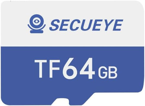 SECUEYE 64GB TF Memory Card, Class 10 FAT32, High Speed Reading/Writing, 24/7 Recording for Security Camera, Dash Cam