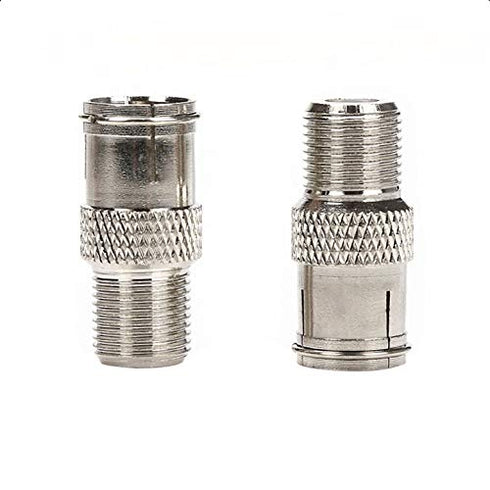 RG6 Compression F Type Connector Quick Push on Coax Cable Adapter Nickel Plated Pack of 5
