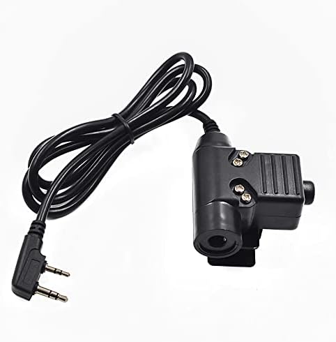 Tactical U94 PTT Cable Plug Headset Adapter Compatible with Baofeng Radios BF-F8HP, BF-F9, UV-82, UV-5R