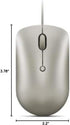 Lenovo 540 USB-C Wired Computer Mouse for PC, Laptop, Ambidextrous Design, Compact Size - Sand