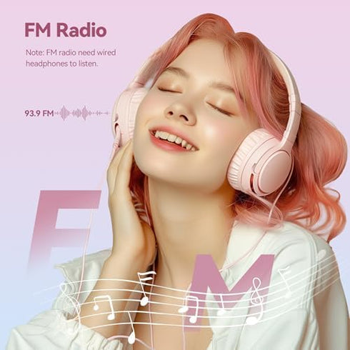 AGPTEK 64GB MP3 M3 2.4 inch 128GB(Pink) Player with Bluetooth, Music Player with Speaker and FM Radio, Touch Buttons
