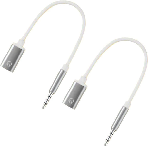 ZhangyiHot 2 Pcs 3.5mm Silver Male to TypeC Female Audio Cable Cord 3.5mm