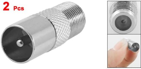 uxcell 2 Pcs F Female to PAL Male 9.5mm Coax Adapter, TV Satellite Antenna