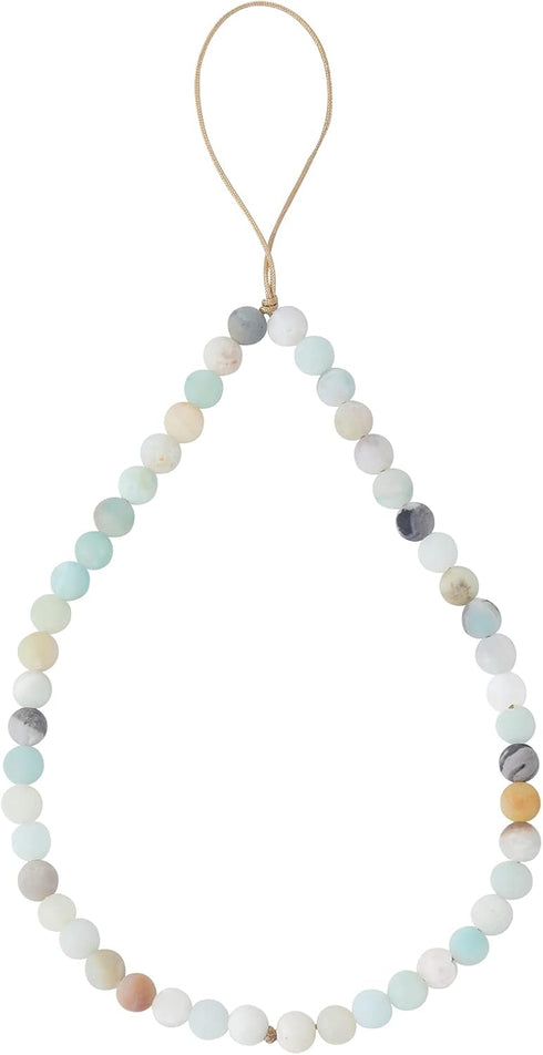 Semi-Precious Gem Stones Beaded Phone Charm, Handmade Natural Gemstone Lanyard Wrist Strap