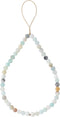 Semi-Precious Gem Stones Beaded Phone Charm, Handmade Natural Gemstone Lanyard Wrist Strap