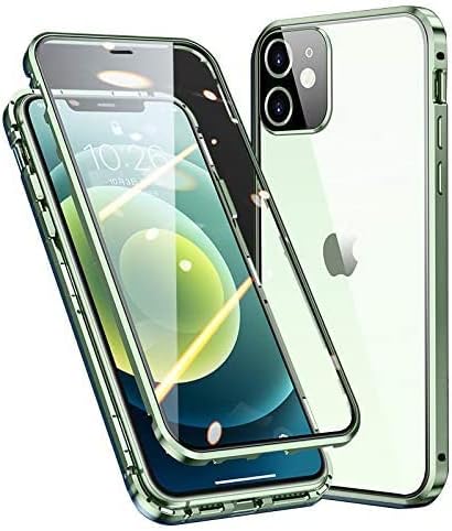 HENGHUI Lockable Magnetic Case for iPhone 13, with Camera Lens Protector & Screen Protector, Green