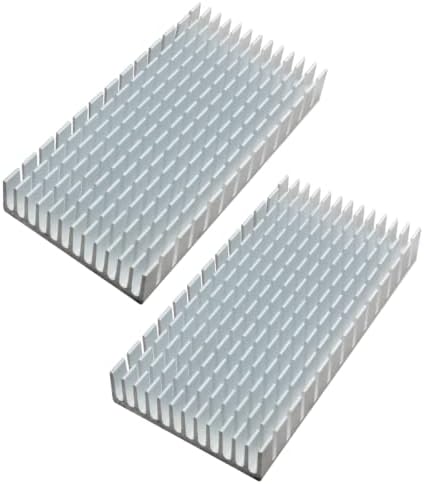2pcs Silver Color Heat Sink, 80x40x11mm Aluminum Heat Sink Radiator Cooler with Thermal Conductive Adhesive Tape,