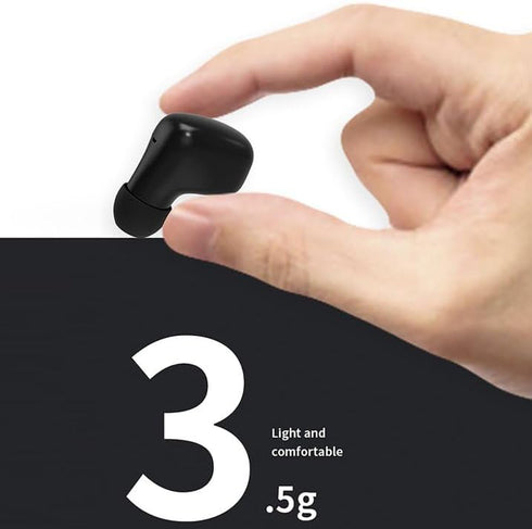 Wireless Ear Buds for Small Ears, 2.5g Lightweight Mini Earbuds, Cute Colors for Women & Kids, Bluetooth 5.3 - Black