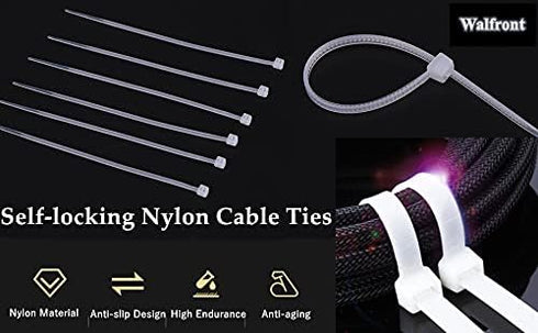 1000 Pcs White Zip Ties, Reusable Small Clear Self-Locking Nylon Cable Ties for Home Office Workshop (3x100mm)