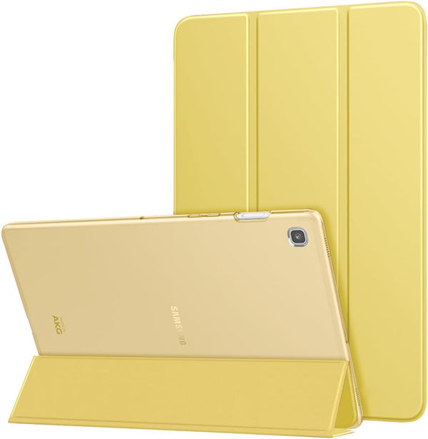 MoKo Ultra Thin Slim Shell Case for Samsung Galaxy Tab S5e 2019, Light Yellow Trifold Stand Cover with Auto Wake