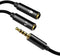 Headphone Splitter 3.5mm Mic and Audio Y Splitter TRRS Headset Adapter Cable for PC, Laptop, Android, Smartphones