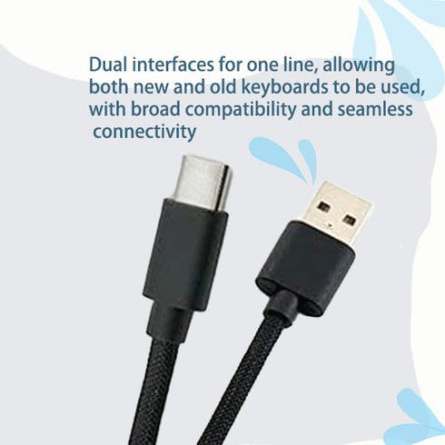 UIGOCLE (1.8 Custom Coiled USB C Cable for Gaming Keyboard, Double-Sleeved Mechanical Keyboard Cable with Detachable