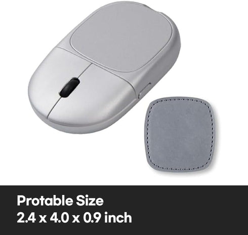 Magnito Mouse, Compact Wireless Mouse for MacBook iPad Laptop, Bluetooth, Silent Clicks, Travel Mouse (Silver)