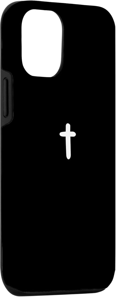 iPhone 14 Simple Cross Christian Boho Minimalist Black and White Case
