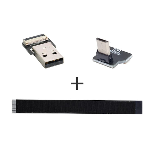 chenyang Micro USB Flat Cable USB 2.0 Male to Micro USB Male 90 Degree UP Angled Ribbon Flex Extension Cable 2.0M