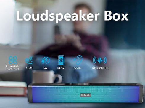 Touch Control Computer Speakers, Bluetooth Speakers for Computer Desktop PC, Colorful RGB Lighting, USB Powered Gaming