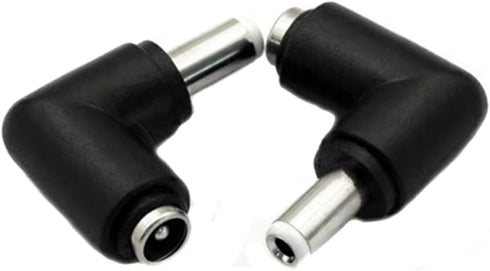 5Pcs DC Power Connector Adapter 90 Degree Angle 5.5mm x 2.5mm Male Plug to 5.5mm x 2.1mm Female Jack Coupler