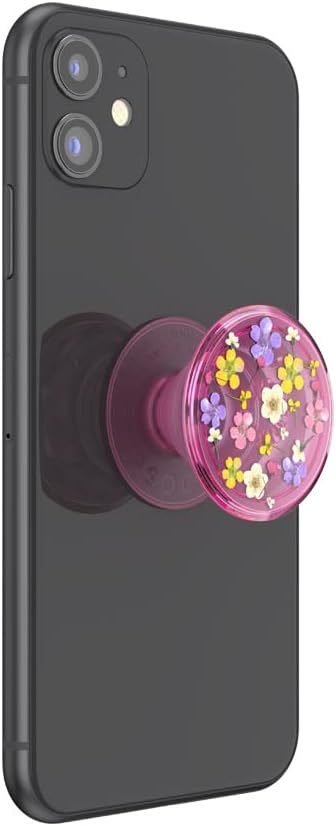 PopSockets Translucent Phone Grip with Expanding Kickstand, for Phone, Translucent PopGrip - Pink Ditsy Floral