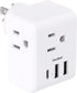 Multi Plug Outlet Extender, Non Surge Protector Electric Outlet Splitter with 3 USB Wall Charger (1 USB C) for