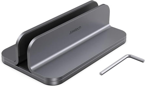 Aluminum Vertical Laptop Stand Organizer, Sturdy Holder for MacBook Pro/Air, Mac mini, iPad Pro - Spacegrey