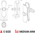 RAM Mounts Double Socket Arm RAM-201U Medium Arm for RAM C Size 1.5" Ball Components