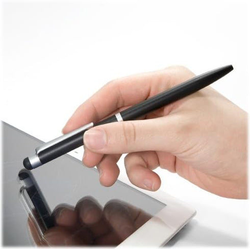 BoxWave Stylus Pen for Panasonic Toughbook CF-C2 (Stylus Pen by BoxWave) - Meritus Capacitive Styra, Capacitive Stylus with Ballpoint Pen for Panasonic Toughbook CF-C2 - Jet Black by BoxWave