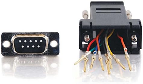 C2G 02947 RJ45 to DB9 Male Serial RS232 Modular Adapter, Black, 1.5 Inch