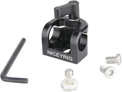 NICEYRIG 15mm Rod Clamp - Single Rod Holder for 15mm Rail Support System, EVF Mount, LED Light, Microphone