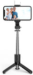 KOMI Selfie Stick Tripod with Fill Light, Stable Stand with Detachable Bluetooth Remote for iPhone and GoPro