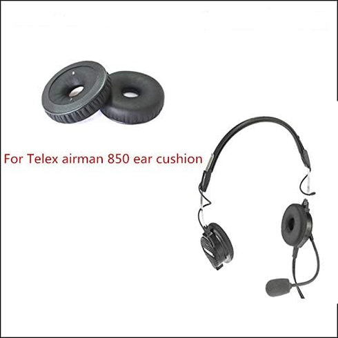 Replacement Ear Cushions Ear Seals Leather Ear Pads for Telex Airman 850 + ANR Pilot Aviation Headset