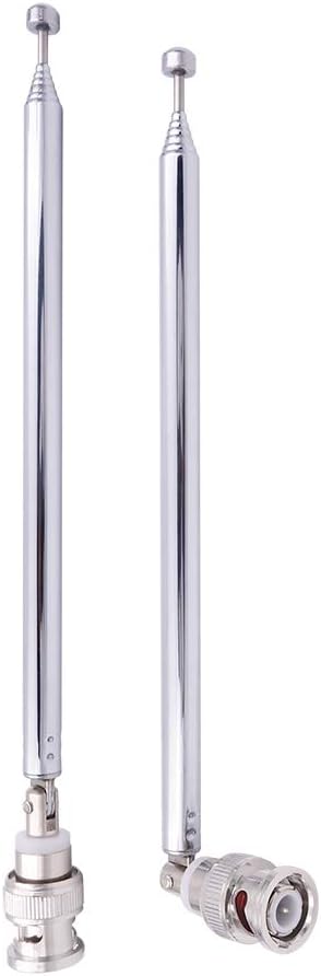 Fancasee 2-Pack BNC Radio Antenna with BNC Male Plug Jack Connector Adapter Telescopic